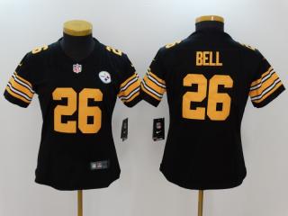 Women Pittsburgh Steelers 26 LeVeon Bell Football Jersey Legend Black