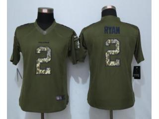 Women Atlanta Falcons 2 Matt Ryan Green Salute To Service Limited Jersey