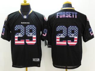 Baltimore Ravens 29 Justin Forsett USA Flag Fashion Black Elite Jersey