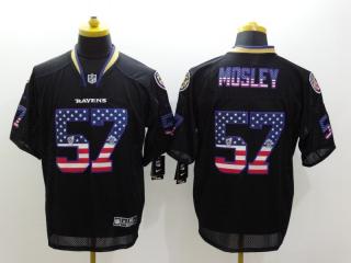 Baltimore Ravens 57 C.J. Mosley USA Flag Fashion Black Elite Jersey