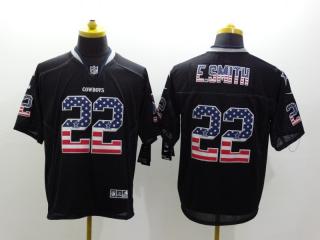 Dallas Cowboys 22 Emmitt Smith USA Flag Fashion Black Elite Jersey