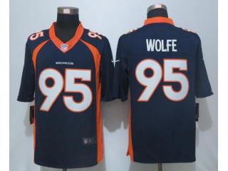 Denver Broncos 95 Derek Wolfe Football Jersey Navy Blue