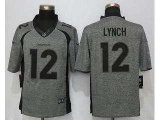 Denver Broncos 12 Paxton Lynch Stitched Gridiron Gray Limited Jersey