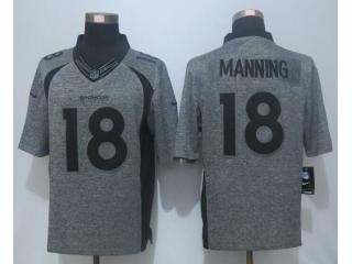 Denver Broncos 18 Peyton Manning Stitched Gridiron Gray Limited Jersey