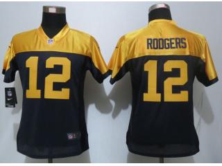 Women Green Bay Packers 12 Aaron Rodgers Navy Blue Alternate Elite Jersey