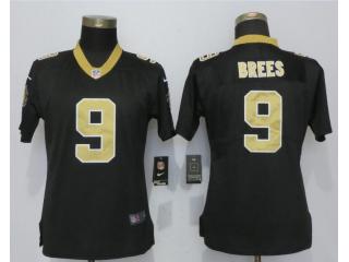 Women New Orleans Saints 9 Drew Brees Football Jersey Legend Black