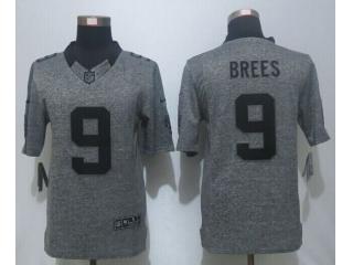 New Orleans Saints 9 Drew Brees Stitched Gridiron Gray Limited Jersey