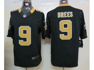 New Orleans Saints 9 Drew Brees Football Jersey Black