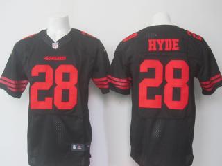 San Francisco 49ers 28 Carlos Hyde Elite Football Jersey Black