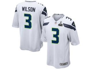 Seattle Seahawks 3 Russell Wilson Football Jersey white