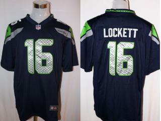 Seattle Seahawks 16 Tyler Lockett Football Jersey Navy Blue