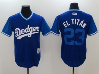 Men's 2017 Little League World Series Dodgers Adrian Gonzalez #23 El Titán Royal Jersey