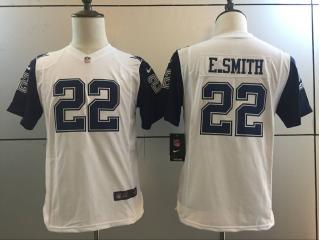 Youth Dallas Cowboys 22 Emmitt Smith Football Jersey White