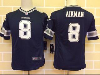 Youth Dallas Cowboys 8 Troy AIikman Football Jersey Navy Blue