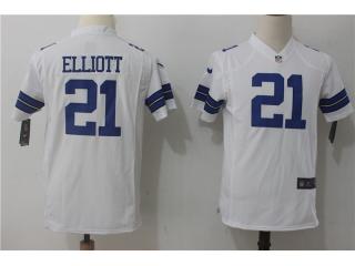 Youth Dallas Cowboys 21 Ezekiel Elliott Football Jersey White