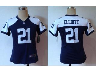 Women Dallas Cowboys 21 Ezekiel Elliott Football Jersey Navy Blue