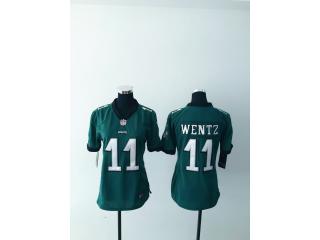 Women Philadelphia Eagles 11 Carson Wentz Football Jersey Green