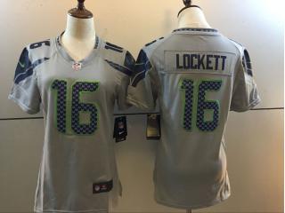 Women Seattle Seahawks 16 Tyler Lockett Football Jersey Gray