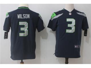 Youth Seattle Seahawks 3 Russell Wilson Football Jersey Navy Blue