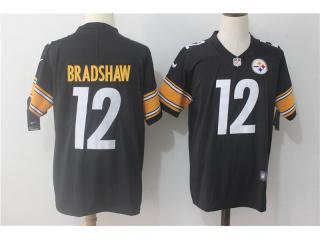 Pittsburgh Steelers 12 Terry Bradshaw Football Jersey Legend Black