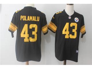 Pittsburgh Steelers 43 Troy Polamalu Football Jersey Legend Black Yellow