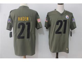 Pittsburgh Steelers 21 Joe Haden Olive Salute To Service Limited Jersey