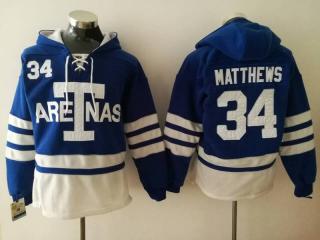 2018 New Classic Toronto Maple Leafs 34 Auston Matthews Ice Hoodies Hockey Jersey Blue