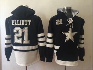 Dallas Cowboys 21 Ezekiel Elliott Hoodies Football Jersey Black