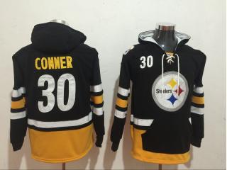 Pittsburgh Steelers 30 James Conner Hoodies Football Jersey Black