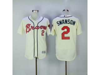 Atlanta Braves 2 Dansby Swanson Flexbase Baseball Jersey Beige