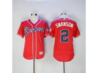 Atlanta Braves 2 Dansby Swanson Flexbase Baseball Jersey Red