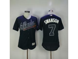 Atlanta Braves 7 Dansby Swanson Flexbase Baseball Jersey Navy Blue