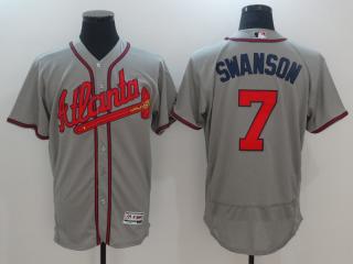 Atlanta Braves 7 Dansby Swanson Flexbase Baseball Jersey Gray