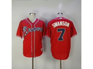 Atlanta Braves 7 Dansby Swanson Flexbase Baseball Jersey GrayAtlanta Red