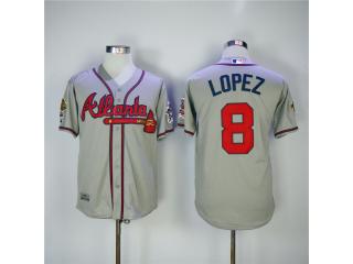 Atlanta Braves 8 Javier Lopez Baseball Jersey Gray Retro