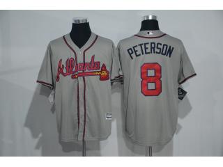 Atlanta Braves 8 Jace Peterson Baseball Jersey Gray