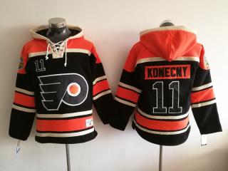 Philadelphia Flyers 11 Konecny Ice Hoodies Hockey Jersey Black