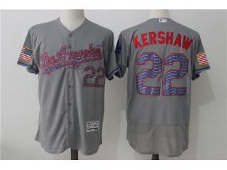 Los Angeles Dodgers 22 Clayton Kershaw Flexbase Baseball Jersey Gray star