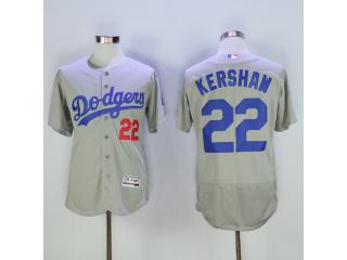 Los Angeles Dodgers 22 Clayton Kershaw Flexbase Baseball Jersey Gray