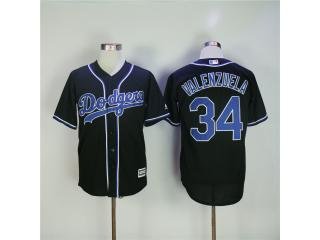 Los Angeles Dodgers 34 Fernando Valenzuela Baseball Jersey Black