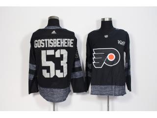 2017-2018 Adidas 100th Anniversary Philadelphia Flyers 53 Shayne Gostisbehere Ice Hockey Jersey Black