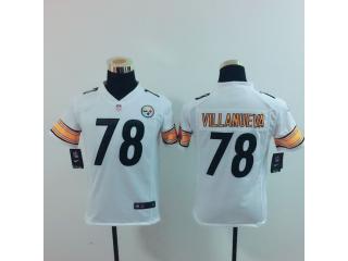 Youth Pittsburgh Steelers 78 Alejandro Villanueva Football Jersey White