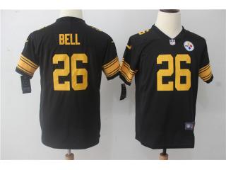 Youth Pittsburgh Steelers 26 LeVeon Bell Football Jersey Legend Black Yellow word