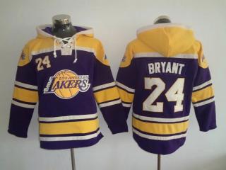 Los Angeles Lakers 24 Kobe Bryant Hoodies Basketball Jersey purple