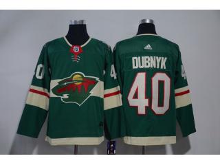 Adidas Minnesota Wild 40 Devan Dubnyk Ice Hockey Jersey Green