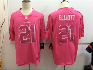 Dallas Cowboys 21 Ezekiel Elliott Football Jersey Legend Pink Red