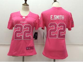 Women Dallas Cowboys 22 Emmitt Smith Football Jersey Legend Pink Red