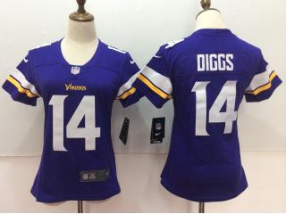 Women Minnesota Vikings 14 Stefon Diggs Football Jersey Legend Purple