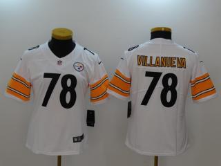 Women Pittsburgh Steelers 78 Alejandro Villanueva Football Jersey Legend White