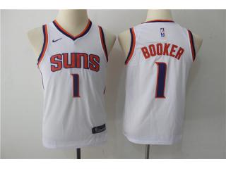 Youth 2017 -2018 Nike Phoenix Suns 1 Devin Booker Basketball Jersey White Fan Edition